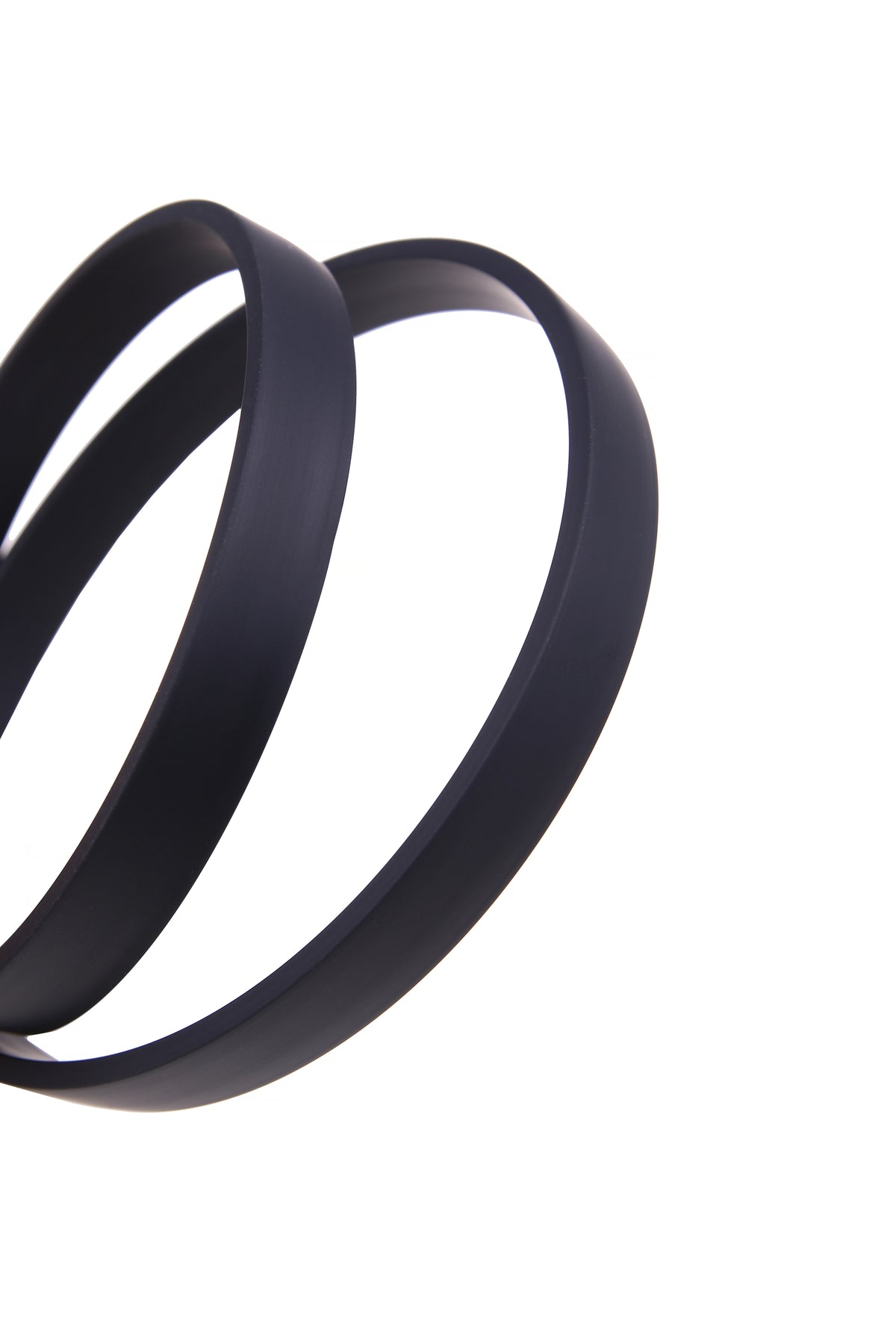 Italian Black Flat Rubber Cord 6 × 2 mm for Bracelets — Sold by the Meter